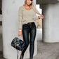 Sweater V -neck shiny material long sleeves