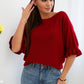 Soft sweater with ruffled sleeves