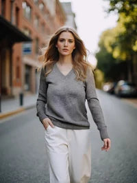 Classic and Trendy V -neck Sweater