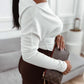 Long -sleeved shoulder sweater