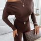 Long -sleeved shoulder sweater