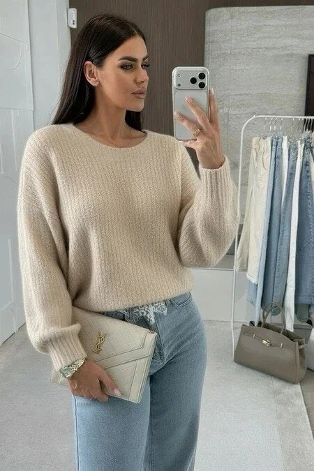 Oversized baby alpaca sweater – Soft knit