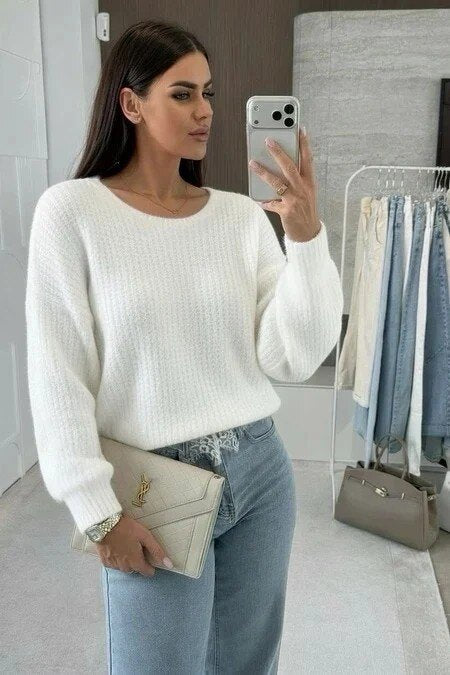 Oversized baby alpaca sweater – Soft knit