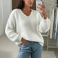 Oversized V-neck sweater in baby alpaca