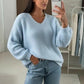 Oversized V-neck sweater in baby alpaca