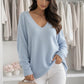 Oversized V-neck sweater GOOD VIBES