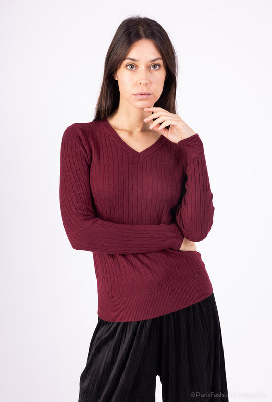 Elegant Collar Pull in V-neck