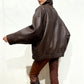 RAVEN – Faux leather jacket with a structured stand-up collar