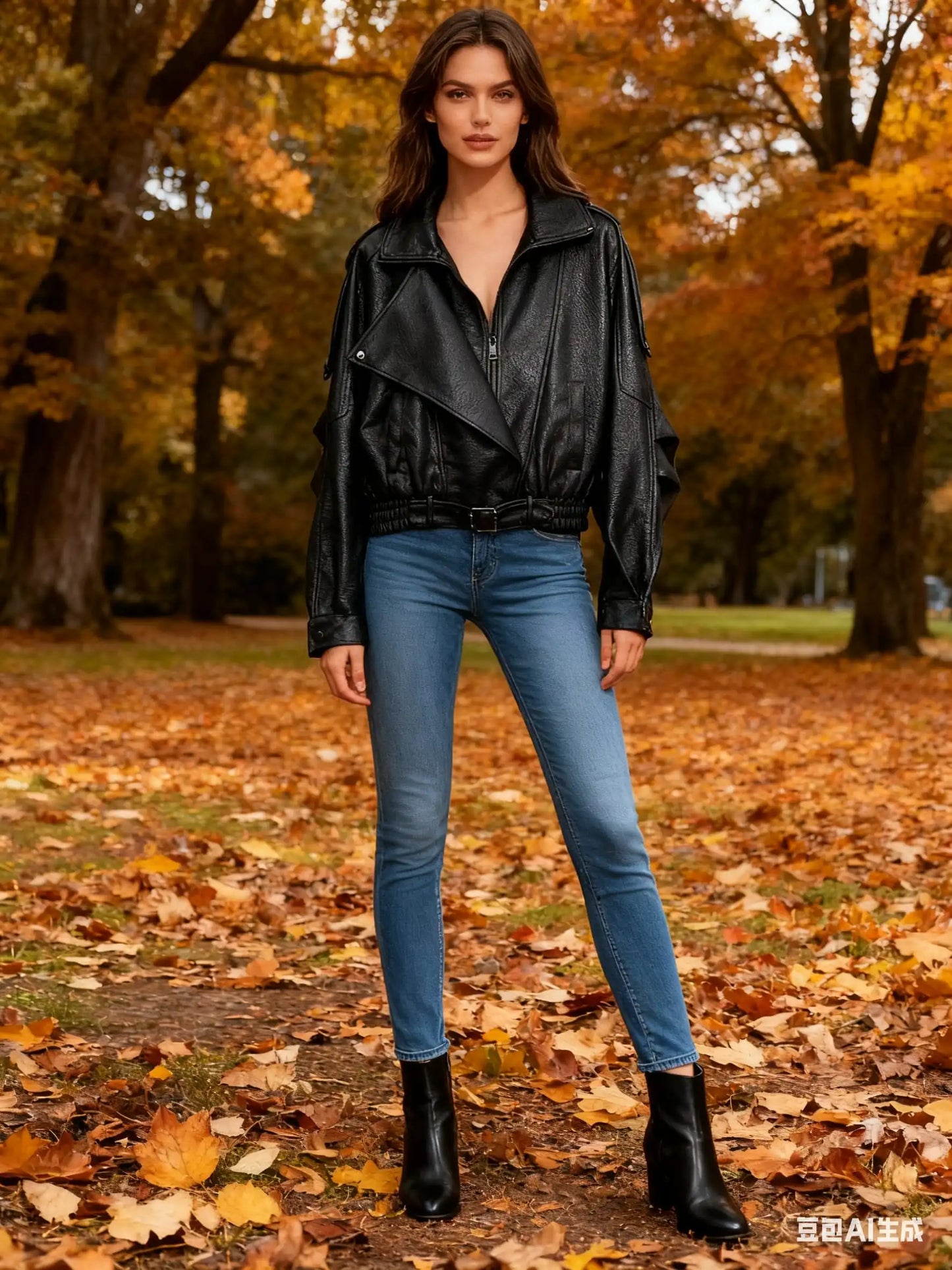 RAVEN – Belted grained leather-look jacket