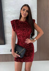 Sequin dress with shoulder pads