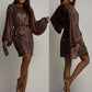 Sequin dress with tie
