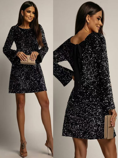 Sequins Dress knot on the back