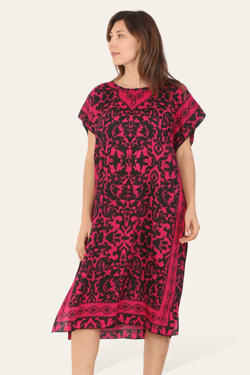 Short Caftan Dress, Ethnic Print, New Collection, Ref-7005