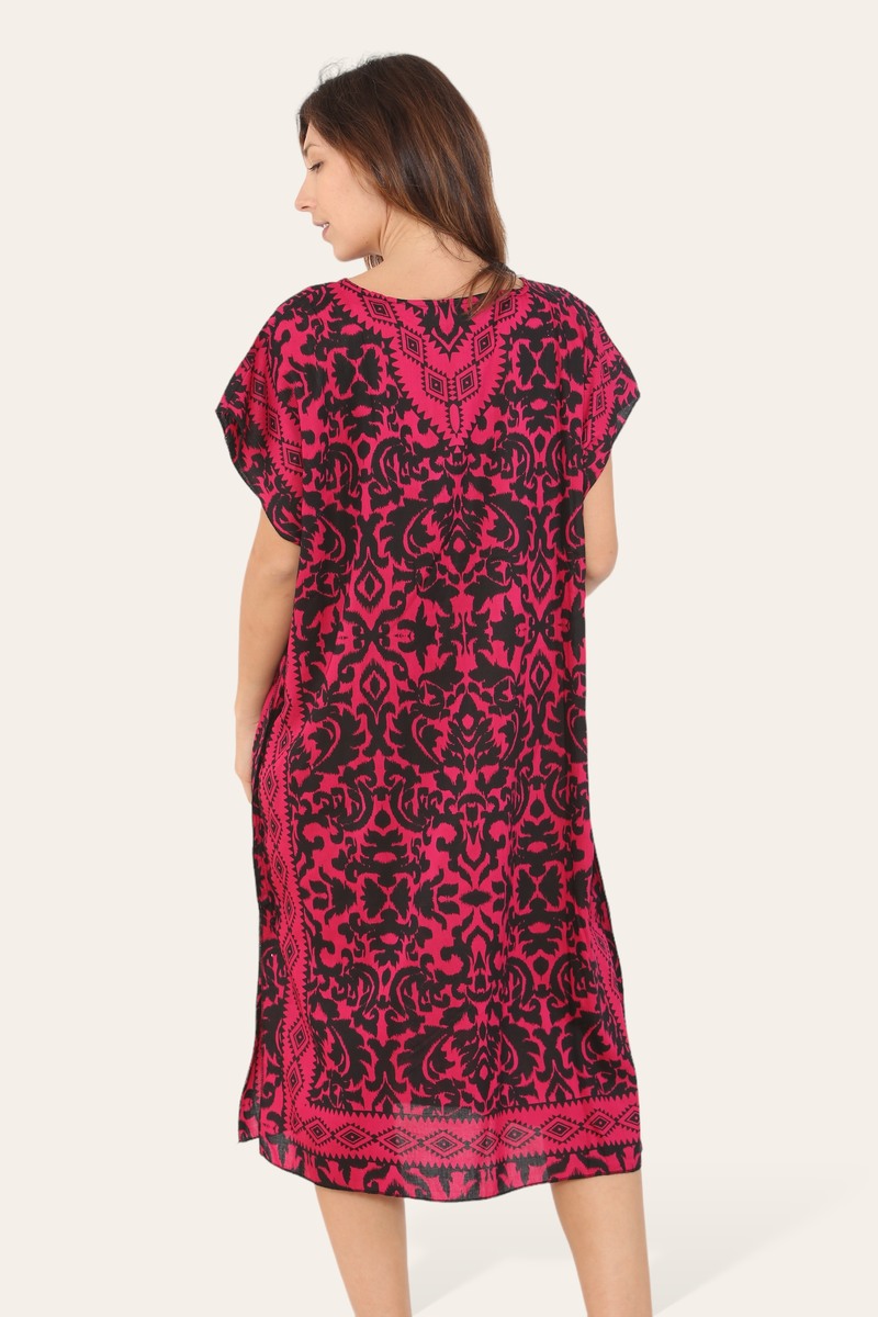 Short Caftan Dress, Ethnic Print, New Collection, Ref-7005