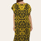 Short Caftan Dress, Ethnic Print, New Collection, Ref-7005