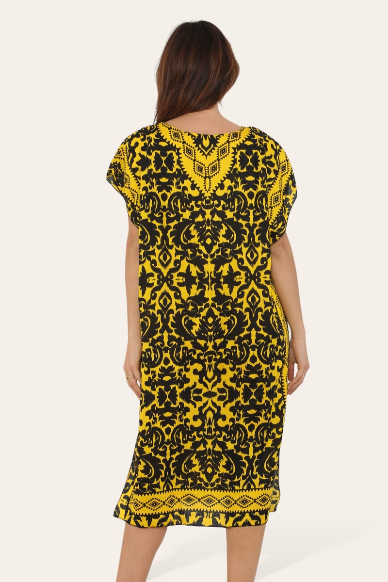 Short Caftan Dress, Ethnic Print, New Collection, Ref-7005