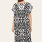 Short Caftan Dress, Ethnic Print, New Collection, Ref-7005