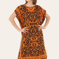 Short Caftan Dress, Ethnic Print, New Collection, Ref-7005