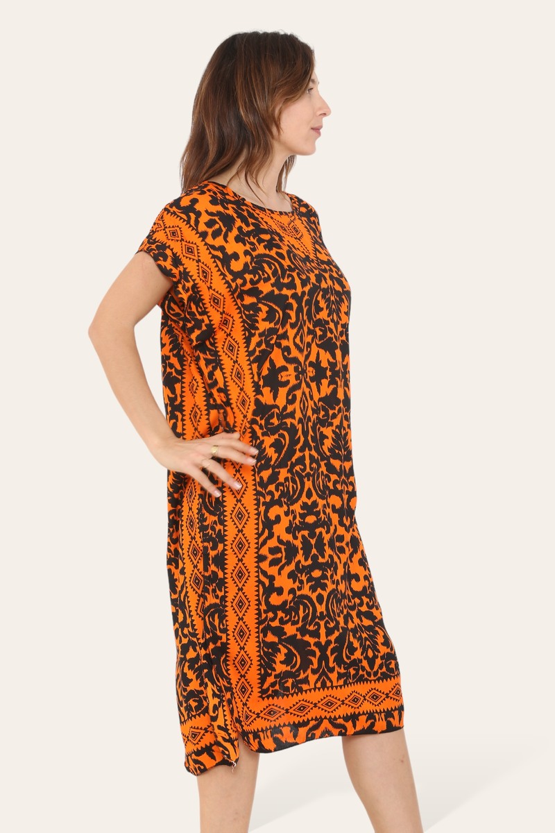 Short Caftan Dress, Ethnic Print, New Collection, Ref-7005