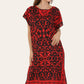 Short Caftan Dress, Ethnic Print, New Collection, Ref-7005