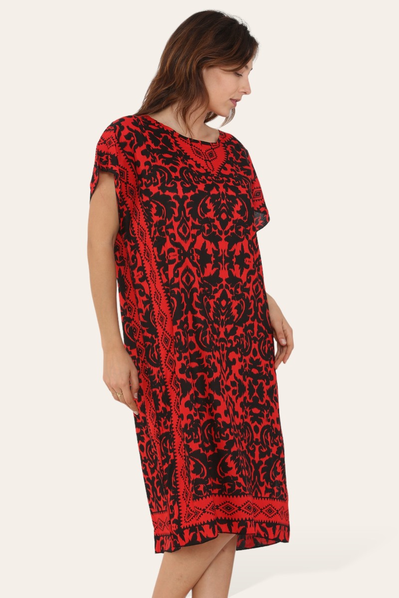Short Caftan Dress, Ethnic Print, New Collection, Ref-7005