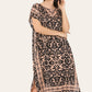 Short Caftan Dress, Ethnic Print, New Collection, Ref-7005
