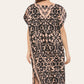 Short Caftan Dress, Ethnic Print, New Collection, Ref-7005