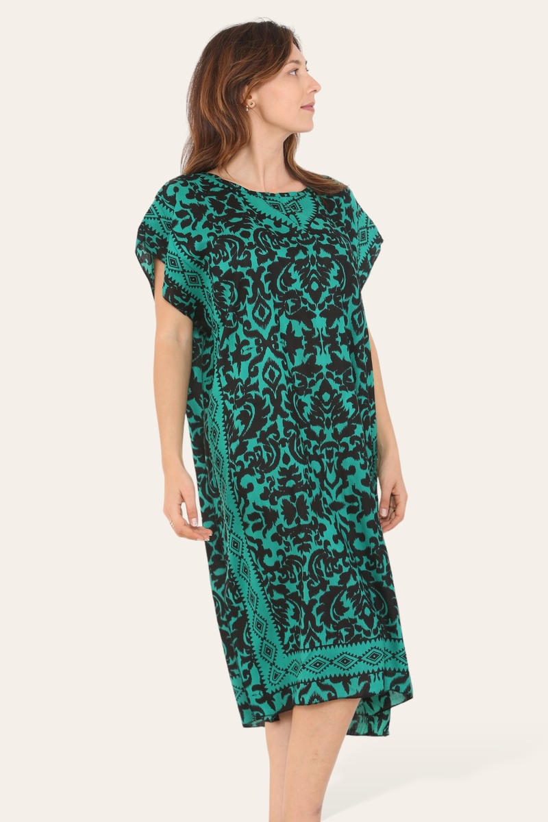Short Caftan Dress, Ethnic Print, New Collection, Ref-7005