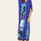 Caftan dress, traditional African style print, novelty Ref-9063L