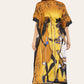 Caftan dress, traditional African style print, novelty Ref-9063L