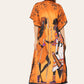 Caftan dress, traditional African style print, novelty Ref-9063L