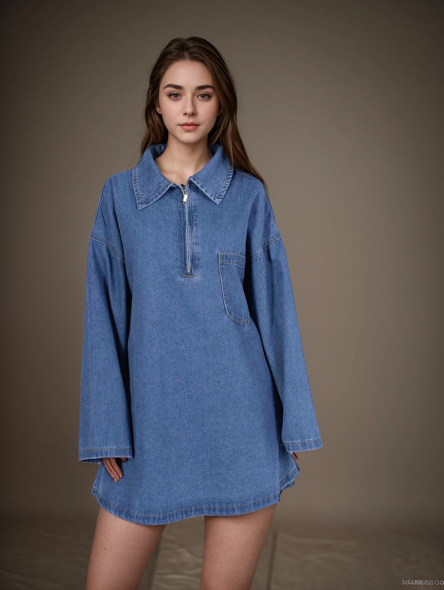 Denim shirt dress