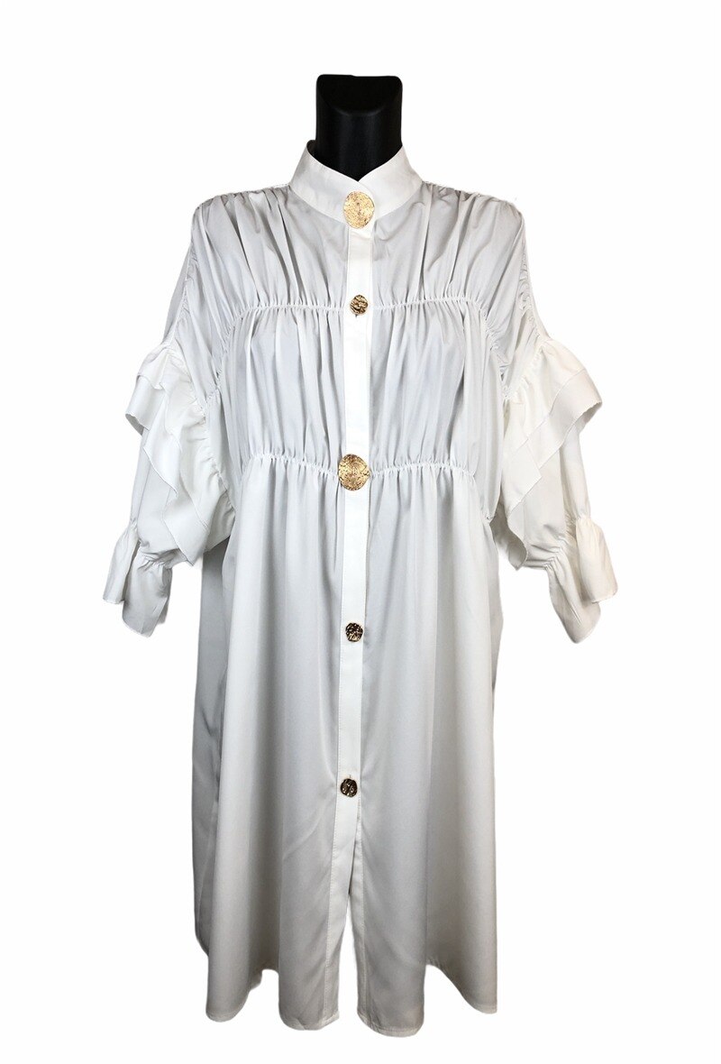 Ruched shirt dress