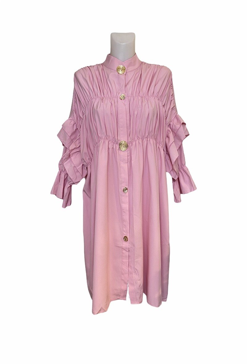Ruched shirt dress