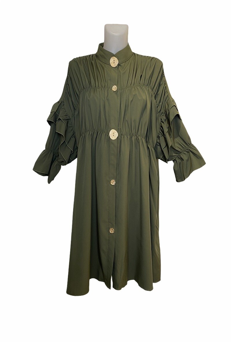 Ruched shirt dress