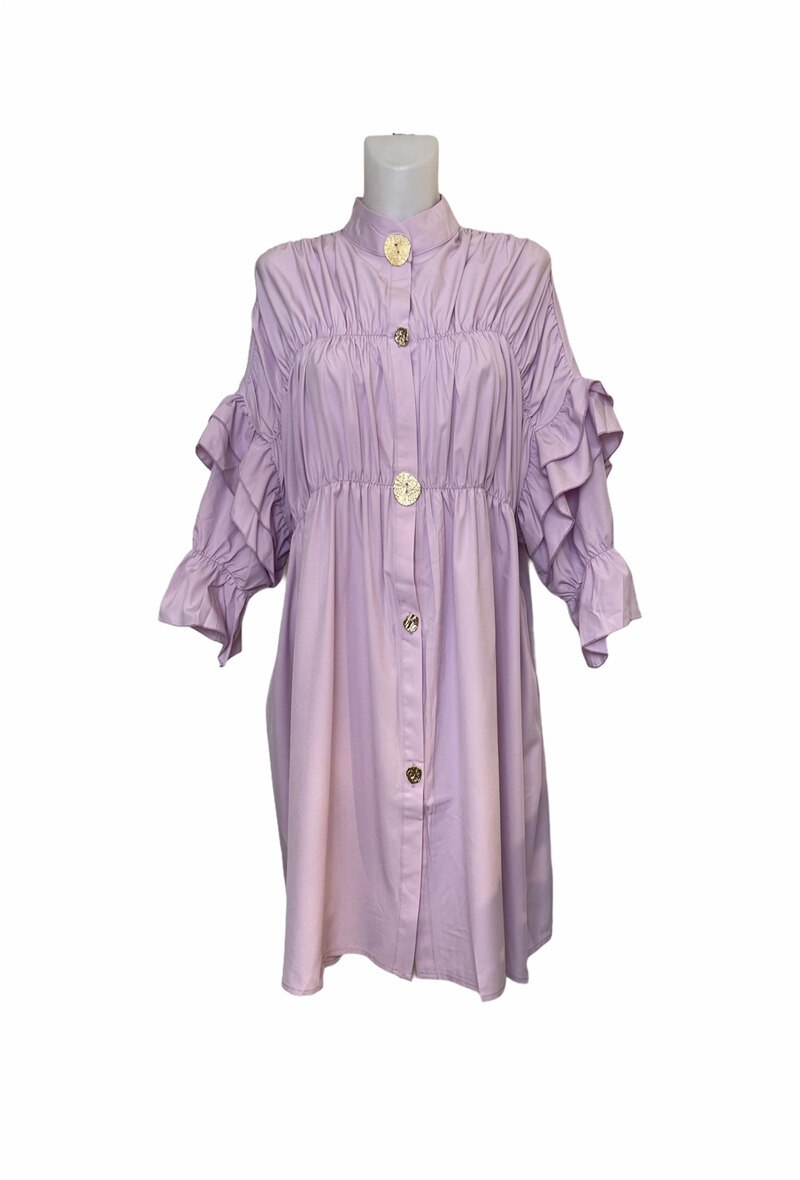 Ruched shirt dress
