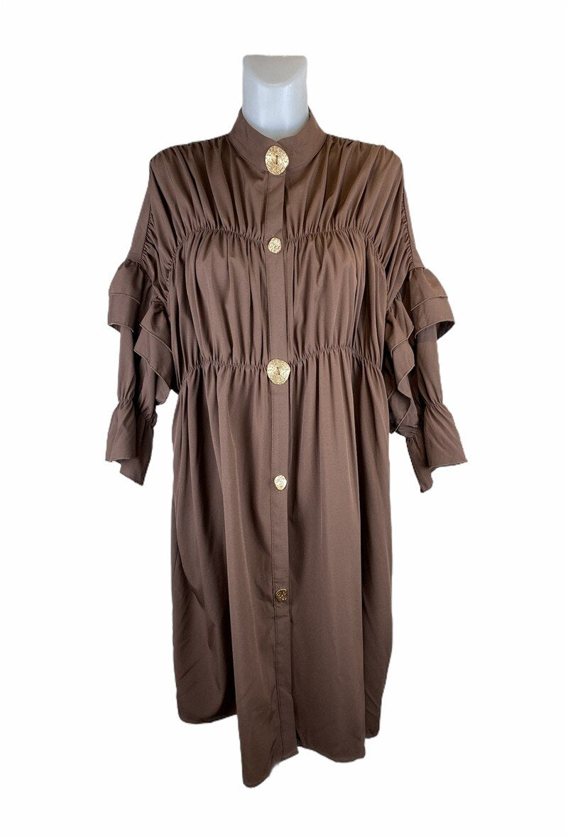 Ruched shirt dress