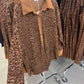 Leopard sequin shirt dress