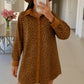 Leopard sequin shirt dress