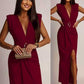 Chic dress - split, V -neck, ring detail