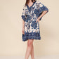 Short kaftan dress round mosaic flower style ref 1035S