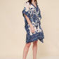 Short kaftan dress round mosaic flower style ref 1035S
