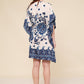 Short kaftan dress round mosaic flower style ref 1035S