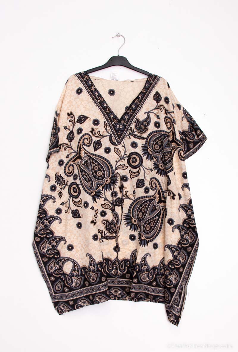 Short kaftan dress round mosaic flower style ref 1035S