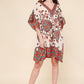 Short kaftan dress round mosaic flower style ref 1035S