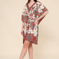 Short kaftan dress round mosaic flower style ref 1035S