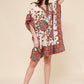 Short kaftan dress round mosaic flower style ref 1035S