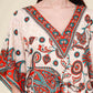 Short kaftan dress round mosaic flower style ref 1035S