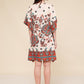 Short kaftan dress round mosaic flower style ref 1035S