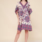 Short kaftan dress round mosaic flower style ref 1035S